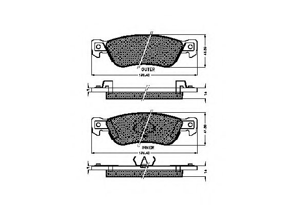 set placute frana,frana disc