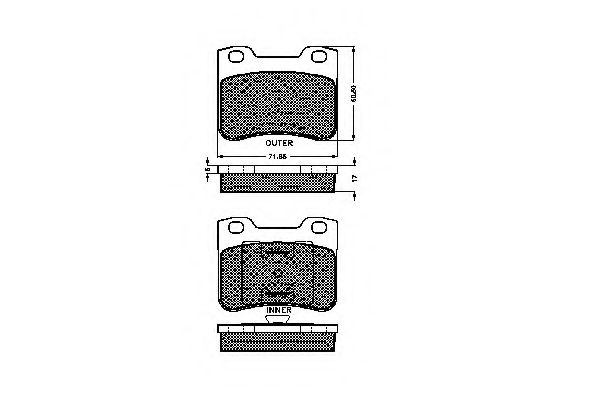 set placute frana,frana disc