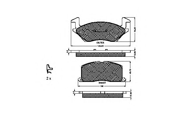 set placute frana,frana disc