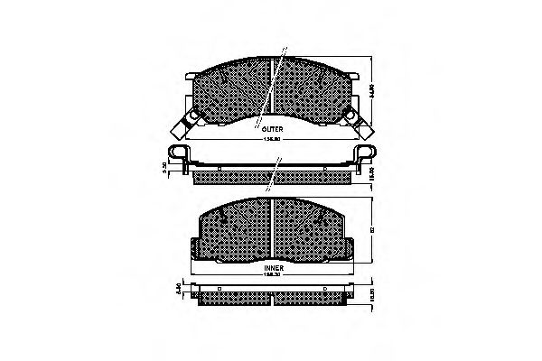 set placute frana,frana disc