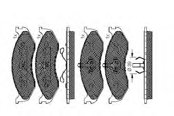 set placute frana,frana disc