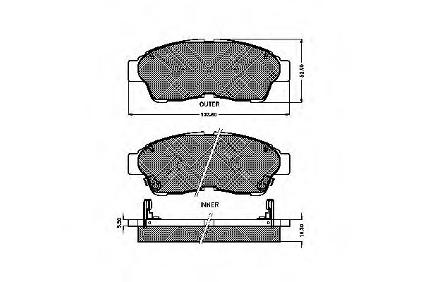 set placute frana,frana disc