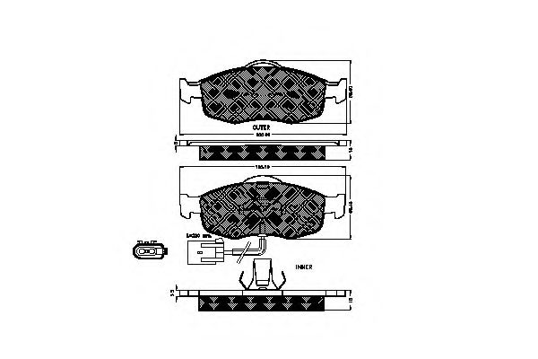 set placute frana,frana disc