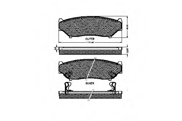 set placute frana,frana disc