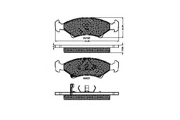 set placute frana,frana disc