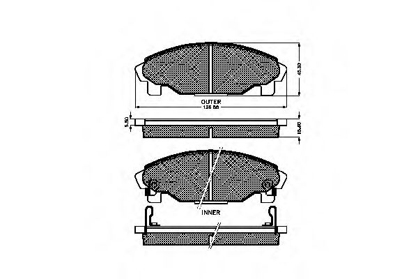 set placute frana,frana disc