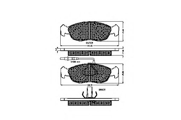 set placute frana,frana disc