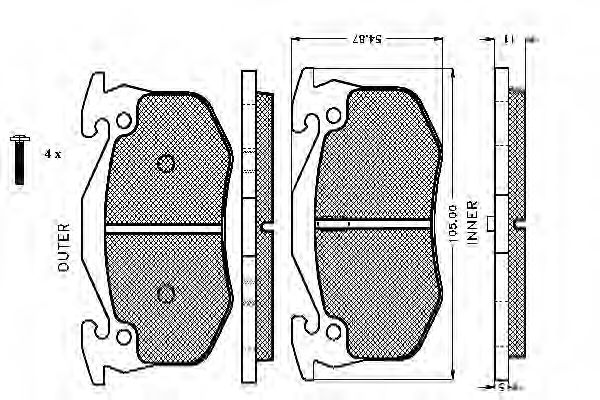 set placute frana,frana disc