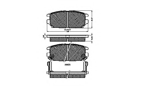 set placute frana,frana disc