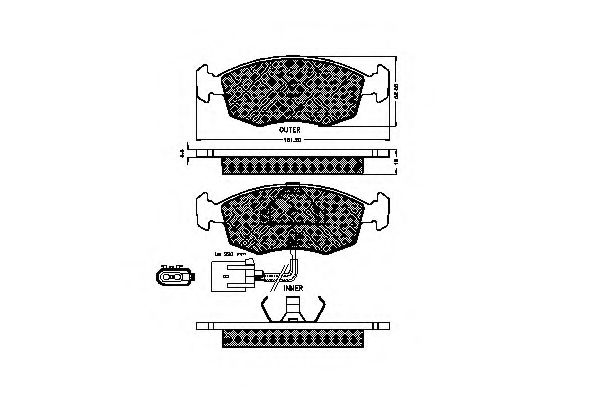 set placute frana,frana disc