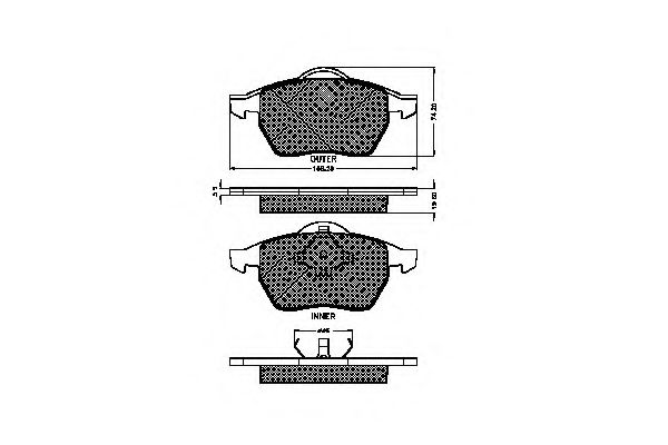 set placute frana,frana disc