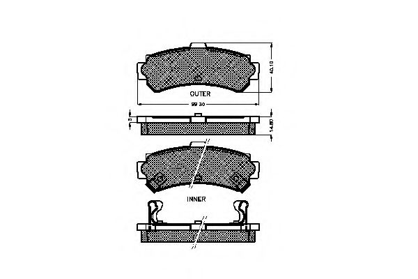 set placute frana,frana disc