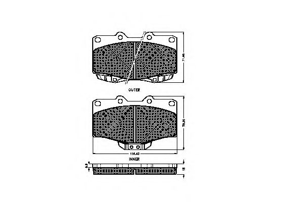 set placute frana,frana disc