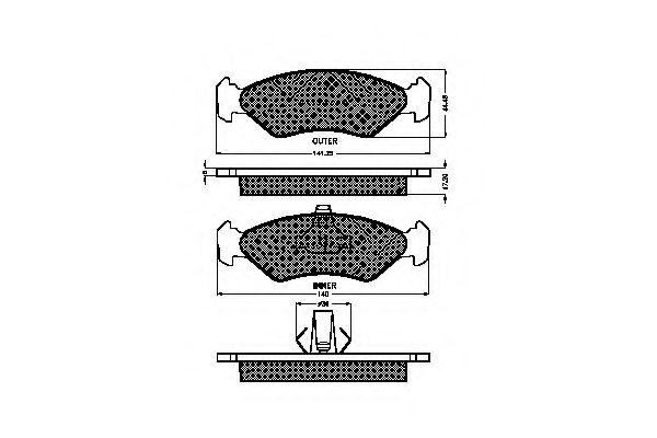 set placute frana,frana disc