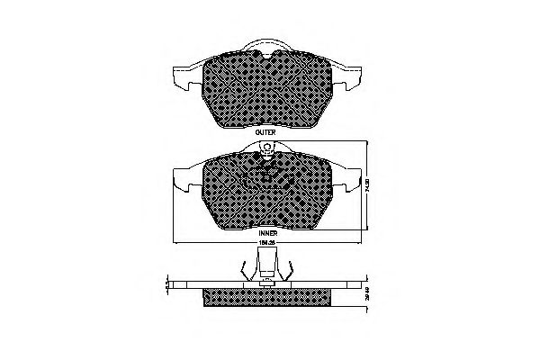 set placute frana,frana disc