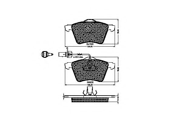 set placute frana,frana disc