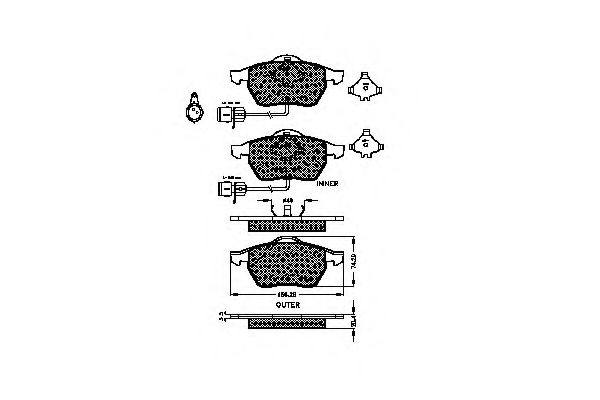 set placute frana,frana disc