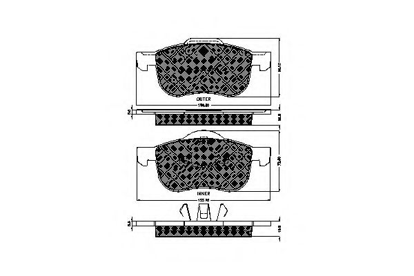 set placute frana,frana disc