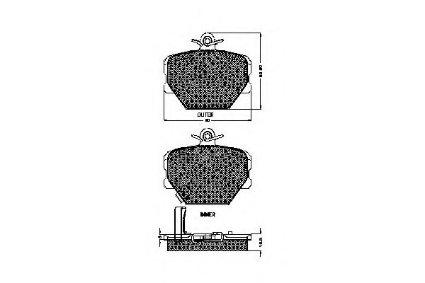 set placute frana,frana disc