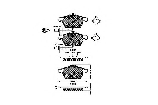 set placute frana,frana disc