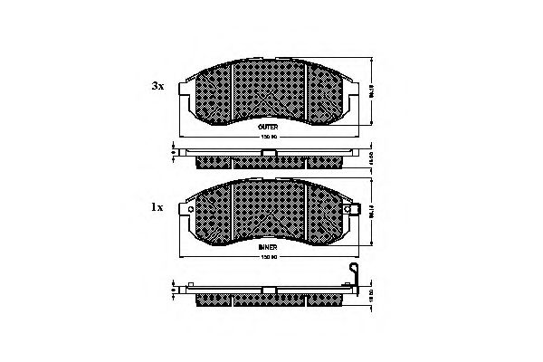 set placute frana,frana disc