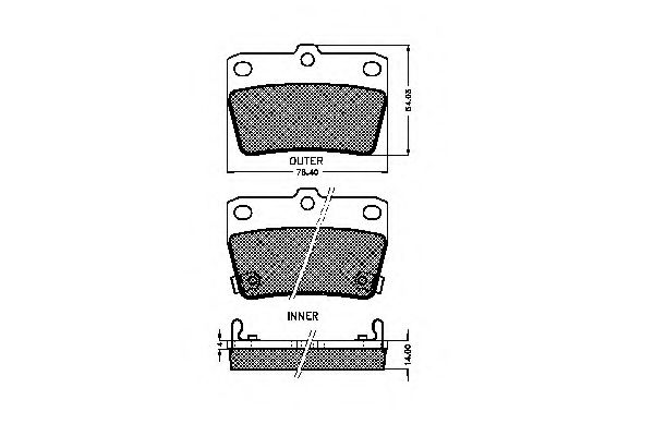 set placute frana,frana disc