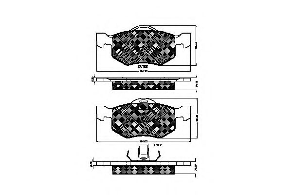 set placute frana,frana disc