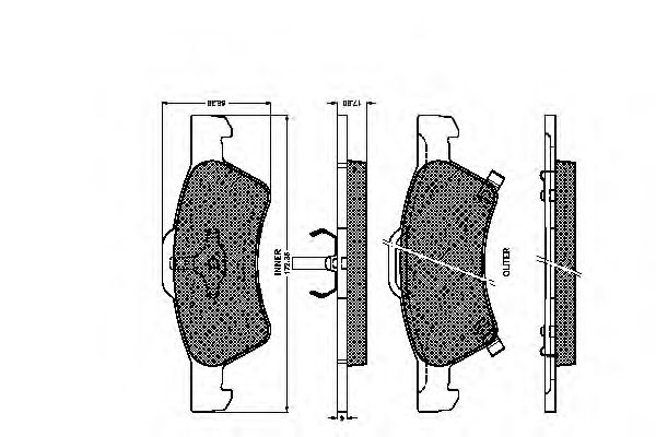 set placute frana,frana disc