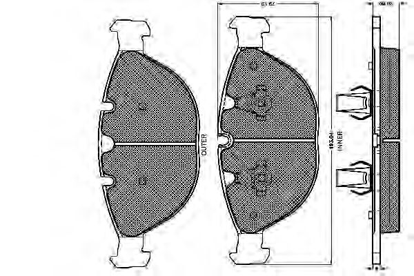 set placute frana,frana disc