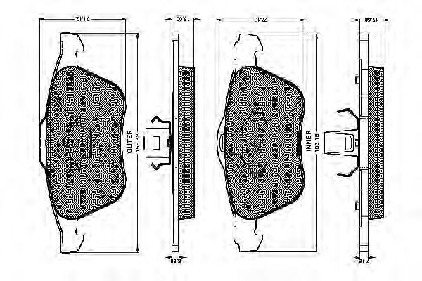 set placute frana,frana disc