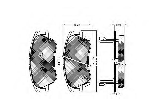 set placute frana,frana disc