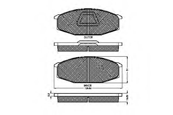 set placute frana,frana disc