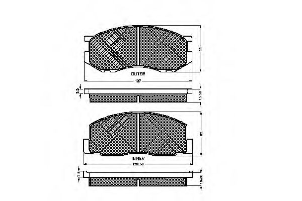 set placute frana,frana disc