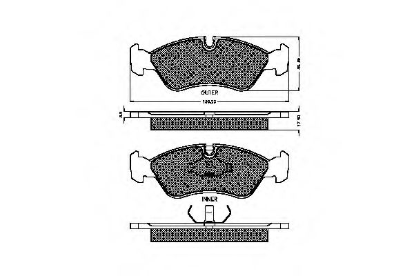 set placute frana,frana disc