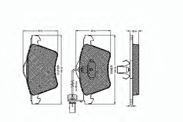 set placute frana,frana disc