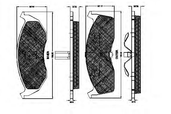 set placute frana,frana disc