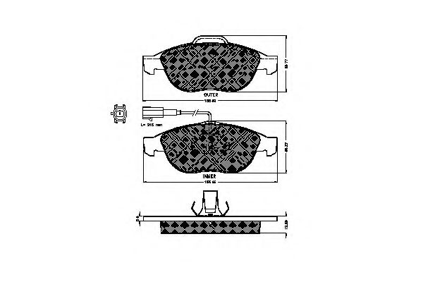 set placute frana,frana disc