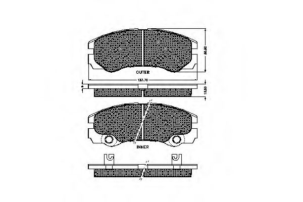 set placute frana,frana disc