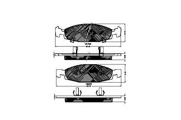 set placute frana,frana disc