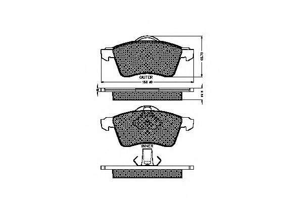 set placute frana,frana disc