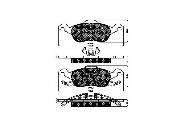 set placute frana,frana disc