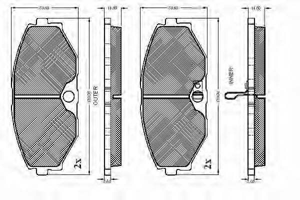 set placute frana,frana disc