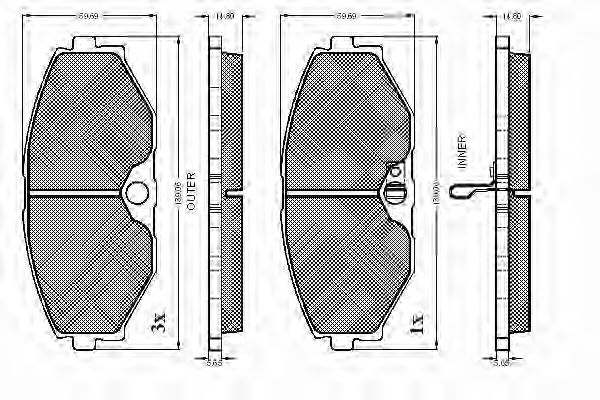 set placute frana,frana disc