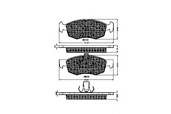 set placute frana,frana disc