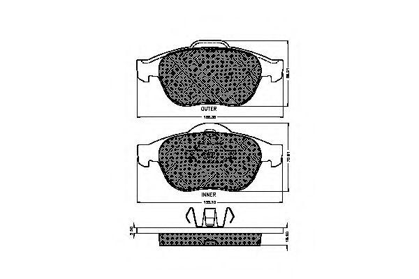 set placute frana,frana disc