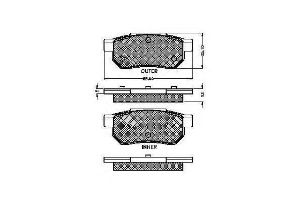 set placute frana,frana disc