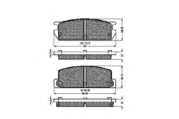 set placute frana,frana disc