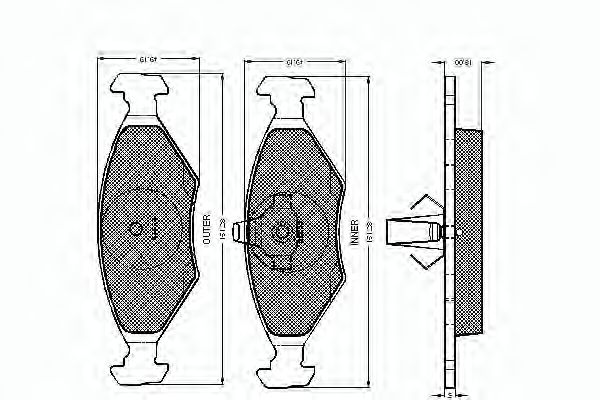 set placute frana,frana disc