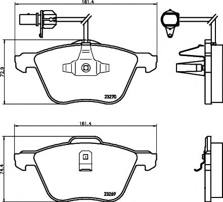 set placute frana,frana disc