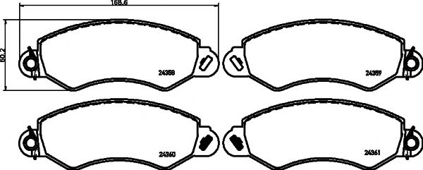 set placute frana,frana disc